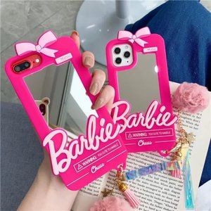 Pink Barbie Mirror Silicon Mobile Phone Case (iPhone 13)